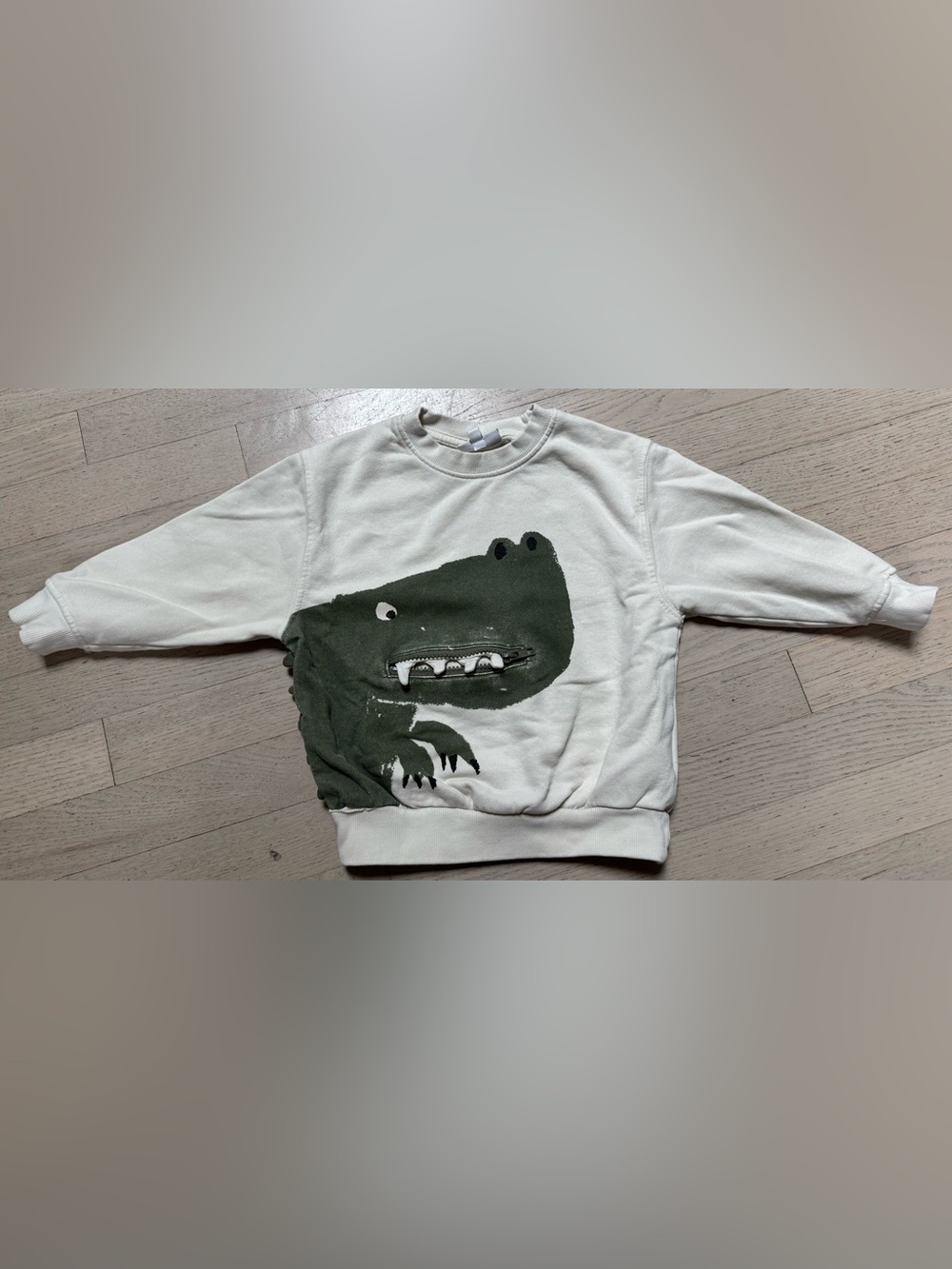 Kidz Nation European Kids ivory Sweatshirt Green Dinosaur Graphic 98cm 2/3 yrs